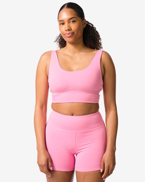 soutien-gorge sport maintien l&eacute;ger sans armatures  rose rose - 21700315PINK - HEMA