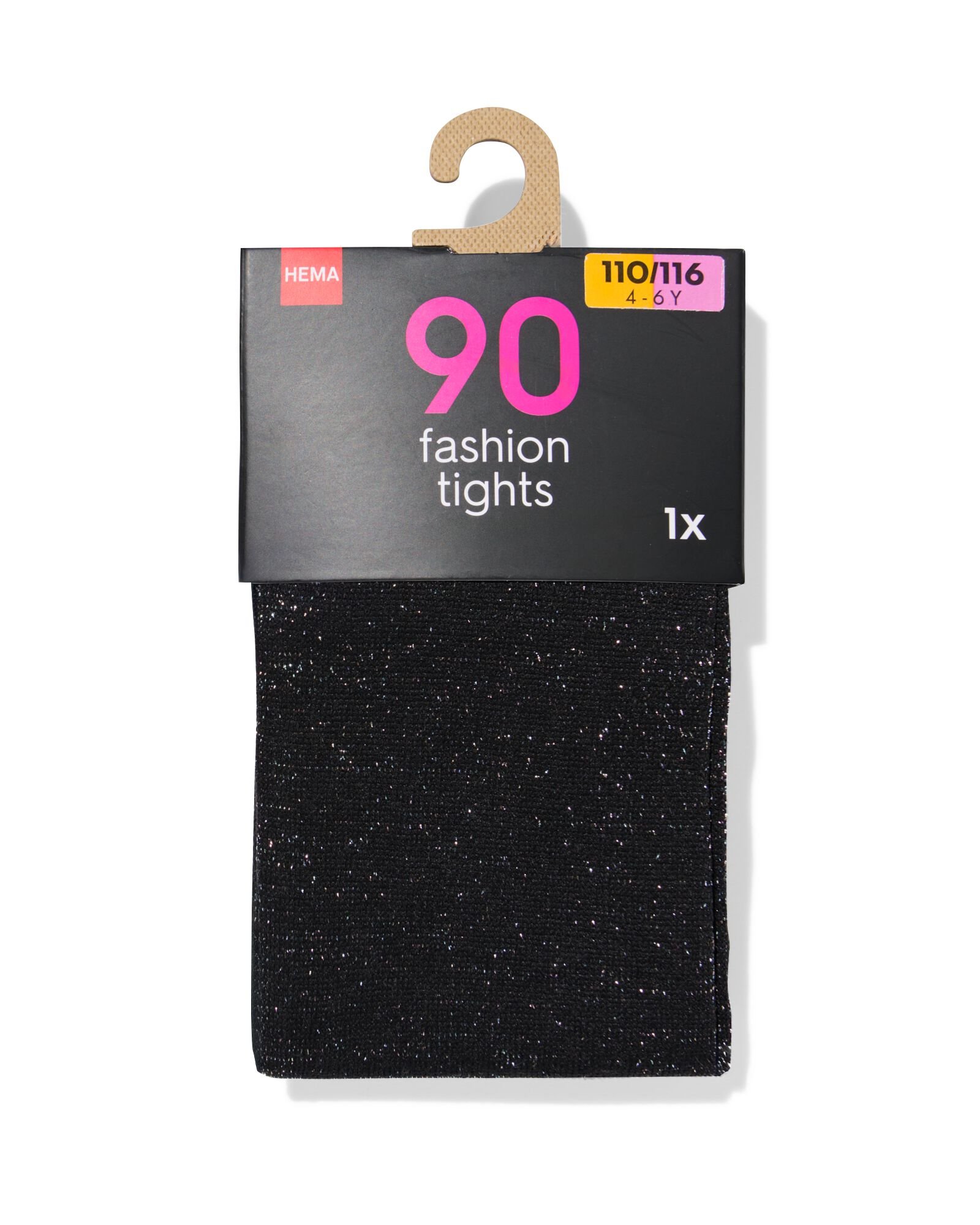 kinder panty 90deniers glitters zwart zwart - 4380170BLACK - HEMA