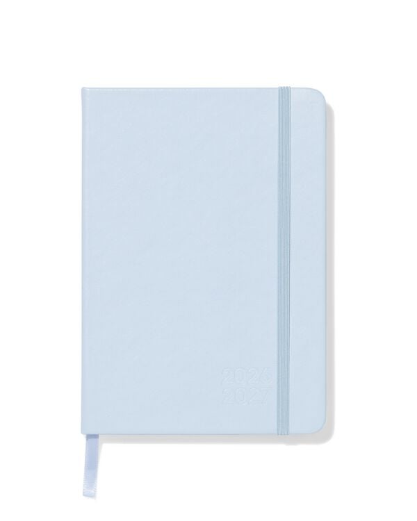 agenda scolaire 2026-2027 13,1x18,4cm faux cuir bleu - 14505645 - HEMA