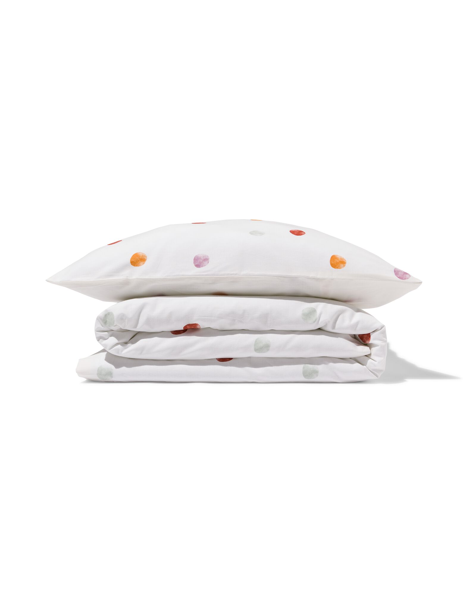 housse de couette petit lit - 120x150 - coton doux pois blanc - 5720177 - HEMA