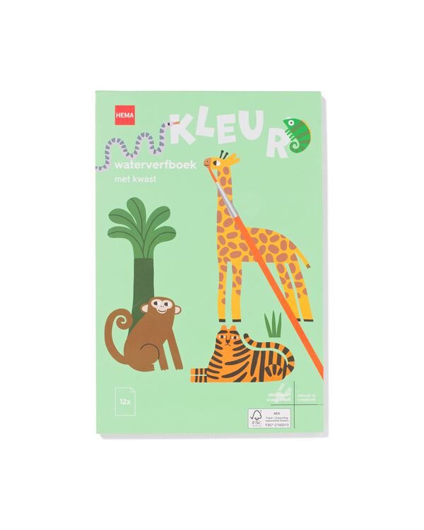 livre d'aquarelle 14x21cm jungle - 15900104 - HEMA