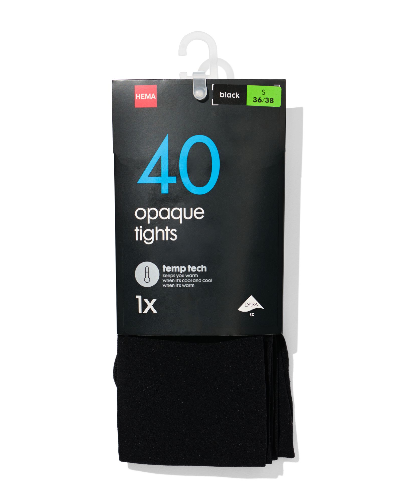 temp tech panty 40denier zwart zwart - 1000001105 - HEMA