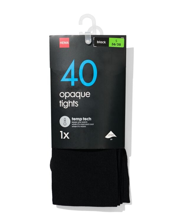 temp tech panty 40denier zwart zwart - 1000001105 - HEMA