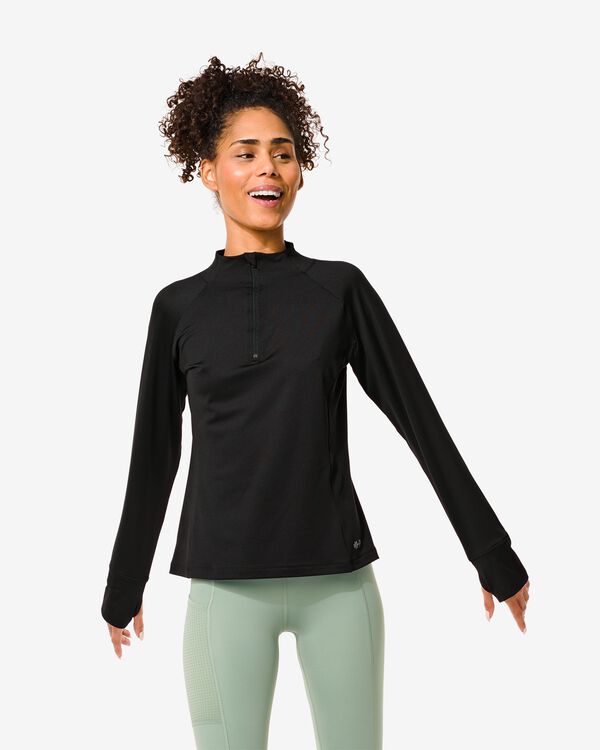 t-shirt sport polaire femme noir noir - 1000030586 - HEMA