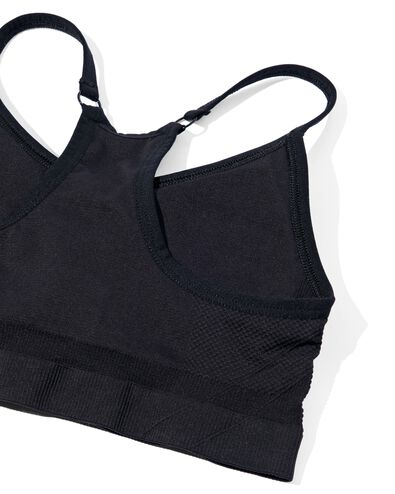 haut de sport pr&eacute;form&eacute; light support sans armature ni couture noir noir - 21730110BLACK - HEMA