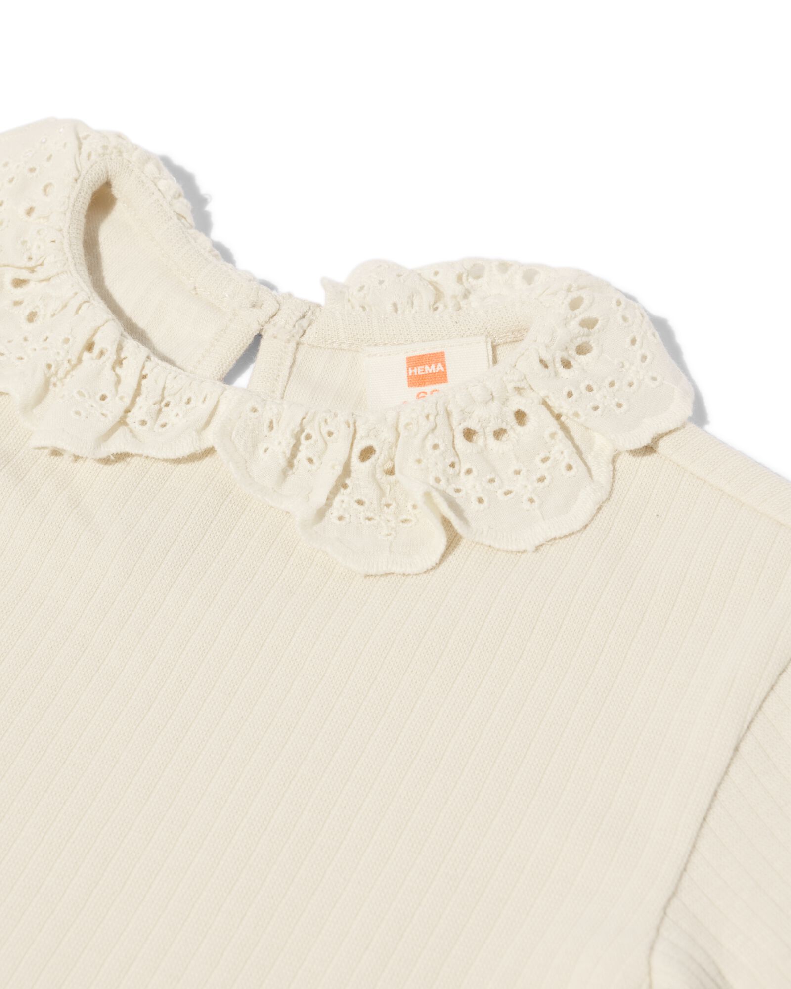 newborn t-shirt rib ecru - 33404420ECRU - HEMA