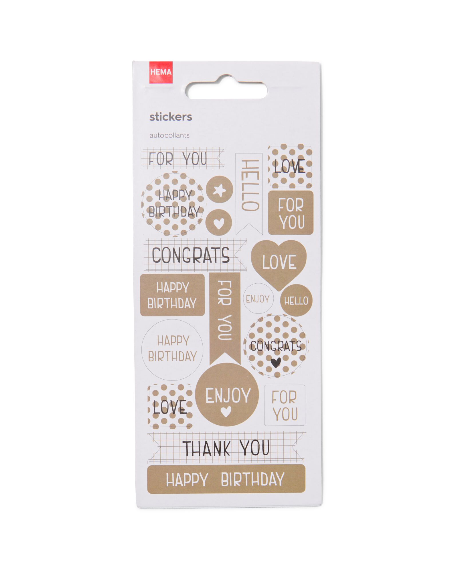 5er-Pack Aufkleberbogen, gold, 15.5 x 8 cm - 14700457 - HEMA