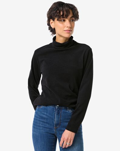 damestrui Emilia fleece zwart zwart - 36205880BLACK - HEMA