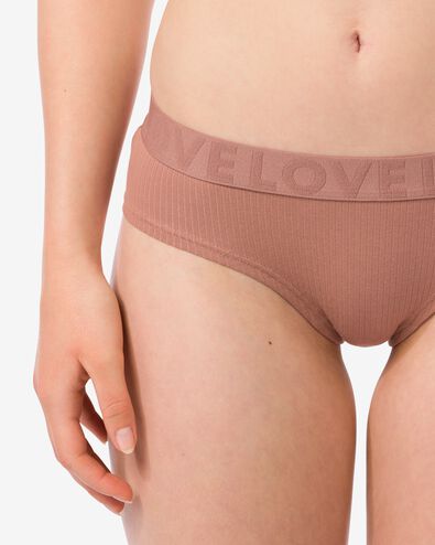 Damen-Hipster, Baumwolle  hellbraun hellbraun - 21940725LIGHTBROWN - HEMA