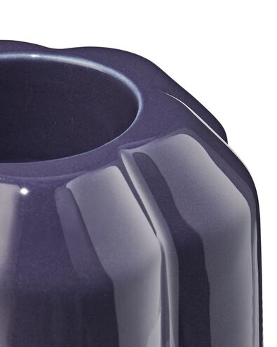 theelichthouder keramiek bloem donkerblauw - 13325052 - HEMA