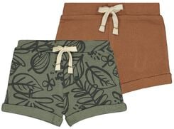 baby shorts wafel - 2 stuks bruin bruin - 1000027381 - HEMA