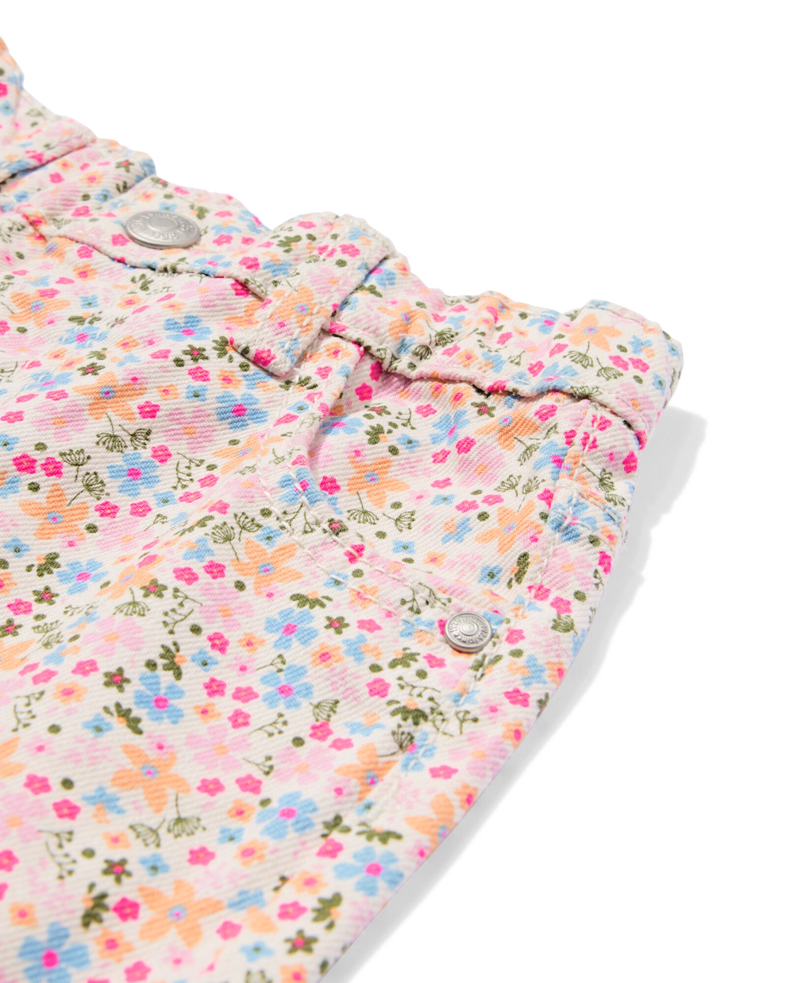 babybroek loose fit bloemen ecru - 33063470ECRU - HEMA