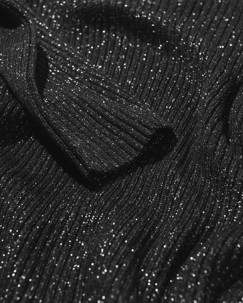 Damen-Rolli Nova, gerippt, Glitter schwarz schwarz - 1000029471 - HEMA