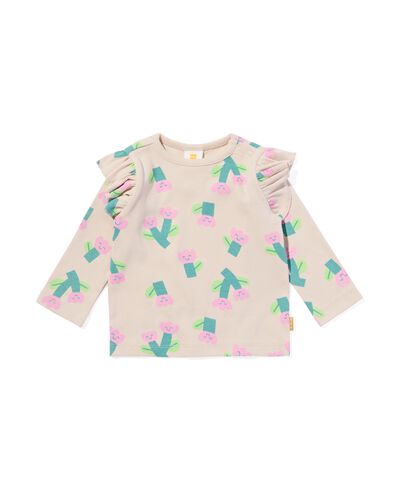 baby T-shirt bloemen ecru - 33089560ECRU - HEMA