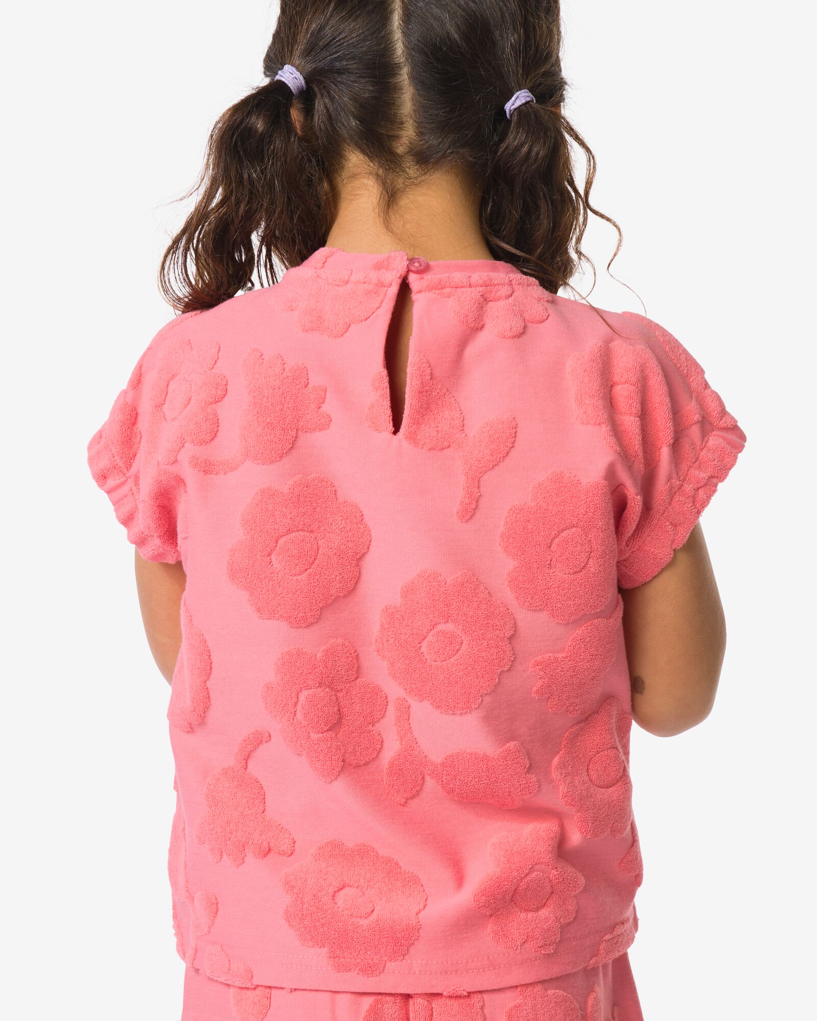 Kinder-T-Shirt, Frottee, gebl&uuml;mt rosa rosa - 30848700PINK - HEMA