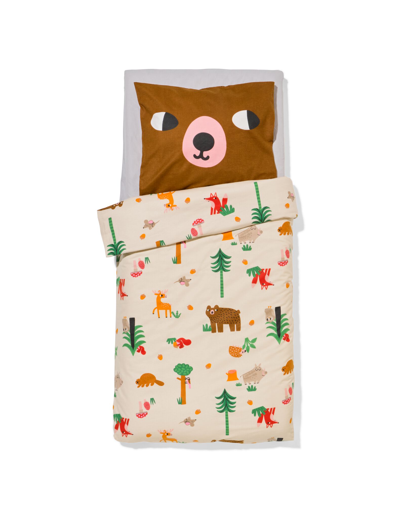 housse de couette pour enfant 120x150cm flanelle animaux de la for&ecirc;t - 5700250 - HEMA