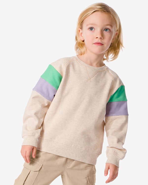 Kinder-Sweatshirt, Colourblocking beige beige - 30777505BEIGE - HEMA