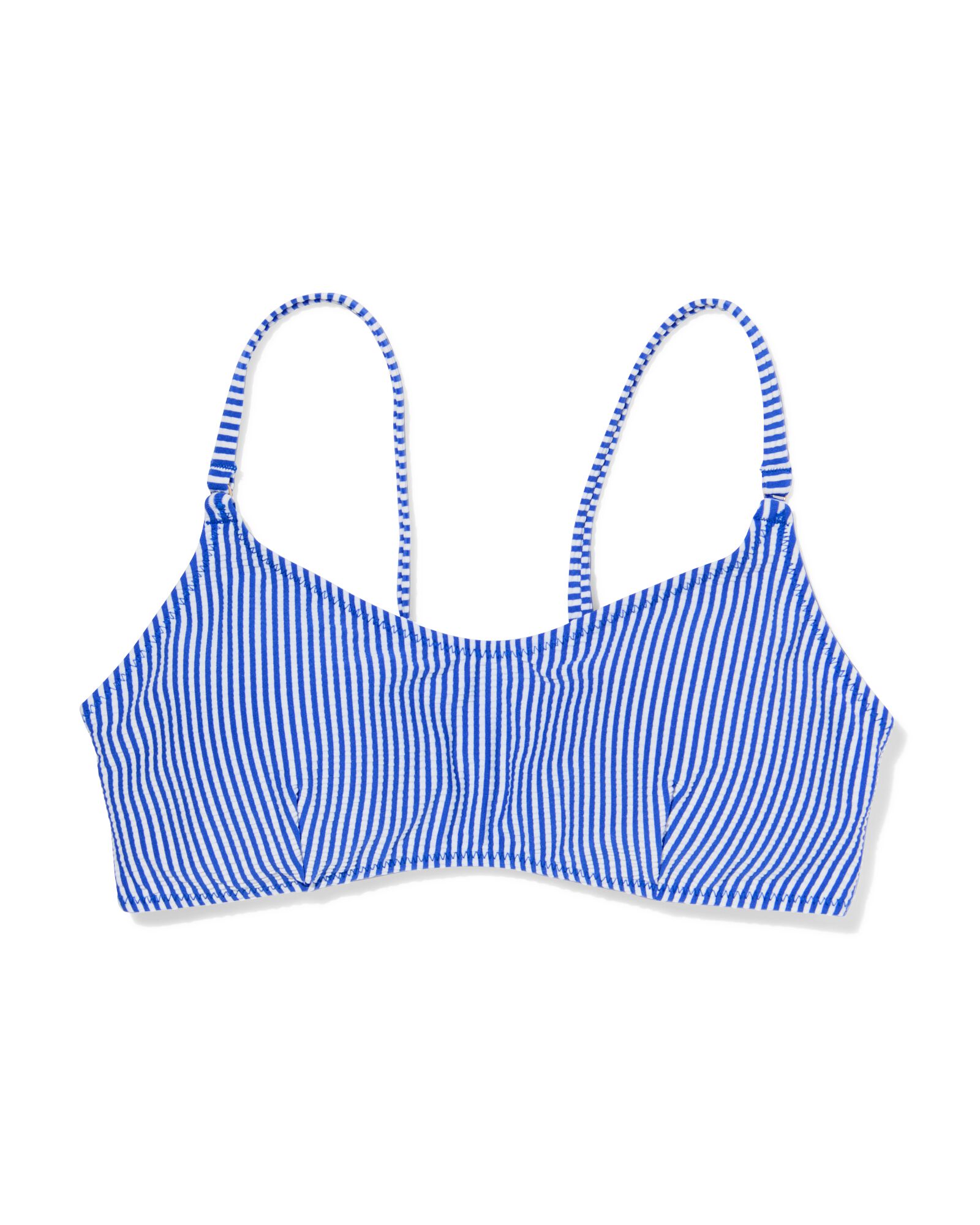 Damen-Bikinioberteil, Seersucker blau - 22352090BLUE - HEMA