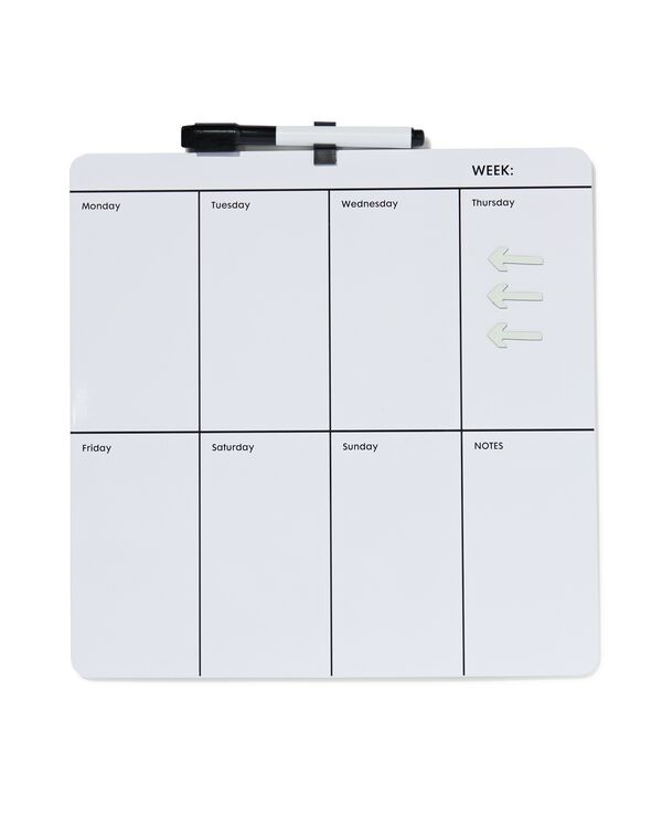 tableau magn&eacute;tique blanc 30x30 semainier - 14822218 - HEMA