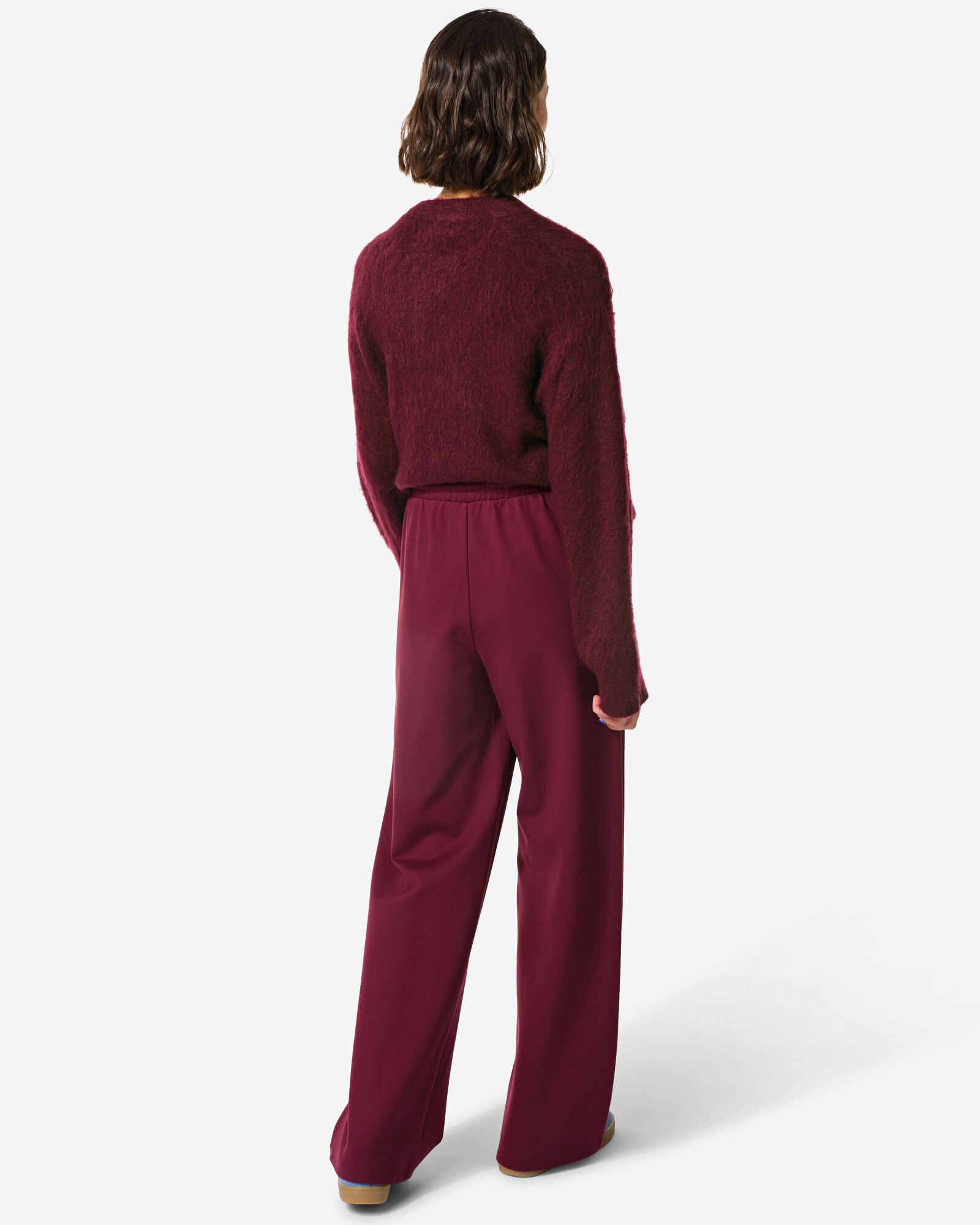 pantalon femme Wendy jambes larges bordeaux bordeaux - 36204920BURGUNDYRED - HEMA