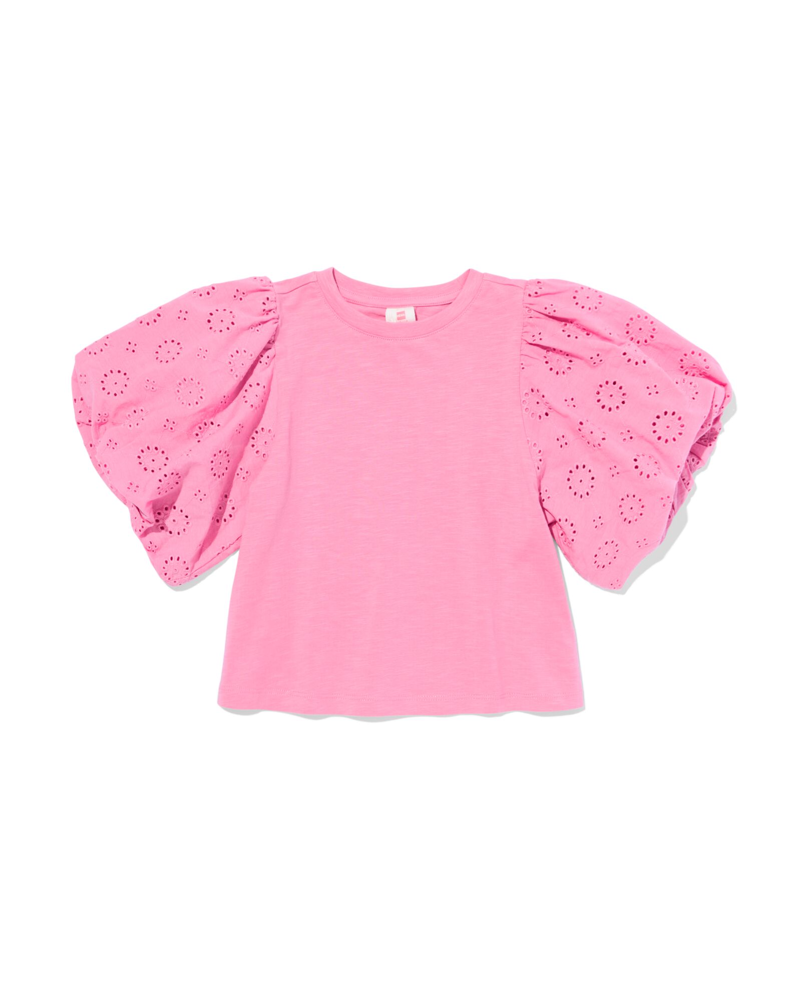 t-shirt enfant jersey brod&eacute; rose rose - 30826100PINK - HEMA