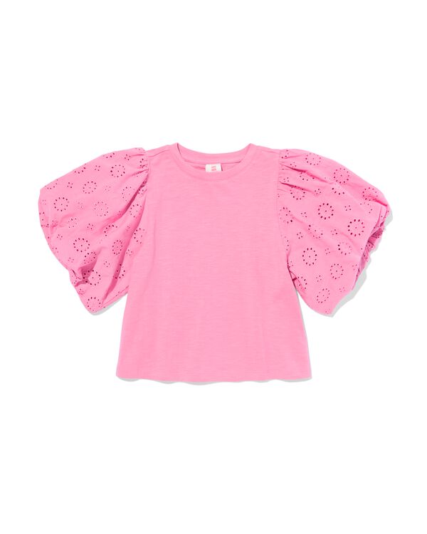 kinder T-shirt jersey geborduurd roze roze - 30826100PINK - HEMA