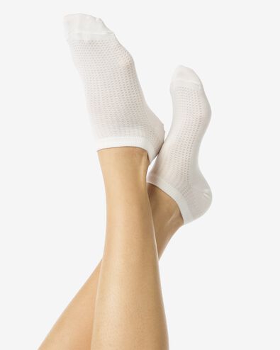 socquettes structure femme blanc - 4280565WHITE - HEMA