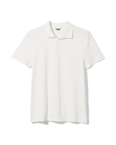 Herren-Poloshirt, Flammgarn weiß weiß - 2115503WHITE - HEMA