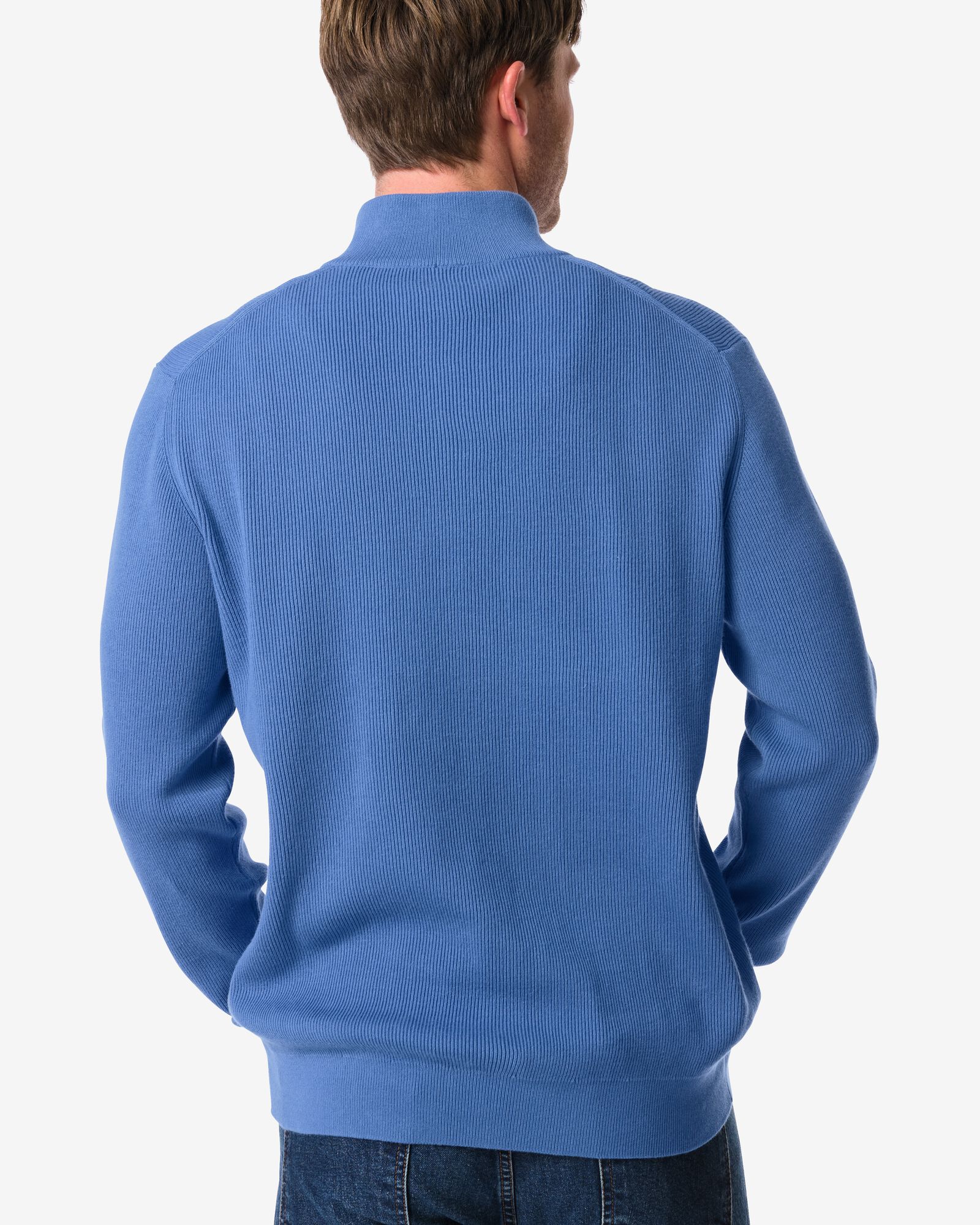 Herrenpullover Kick, Ripp mittelblau mittelblau - 2172030MIDBLUE - HEMA