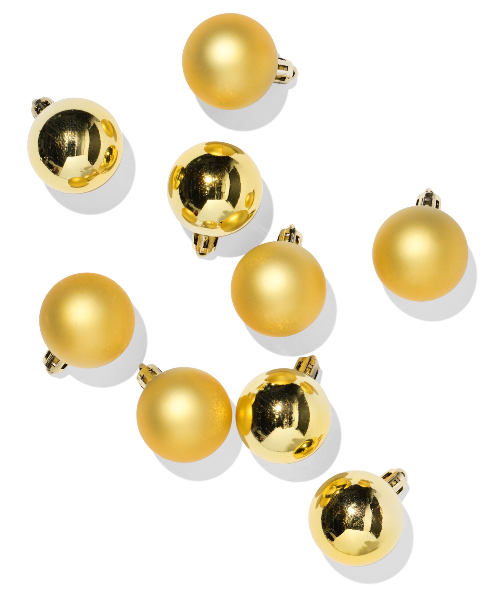 kerstballen set 4.1cm plastic goud - 9 stuks - 25101436 - HEMA
