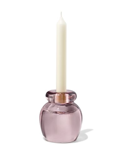 Bougeoir 2-en-1 8,5x10 cm verre transparent rose - 13325025 - HEMA