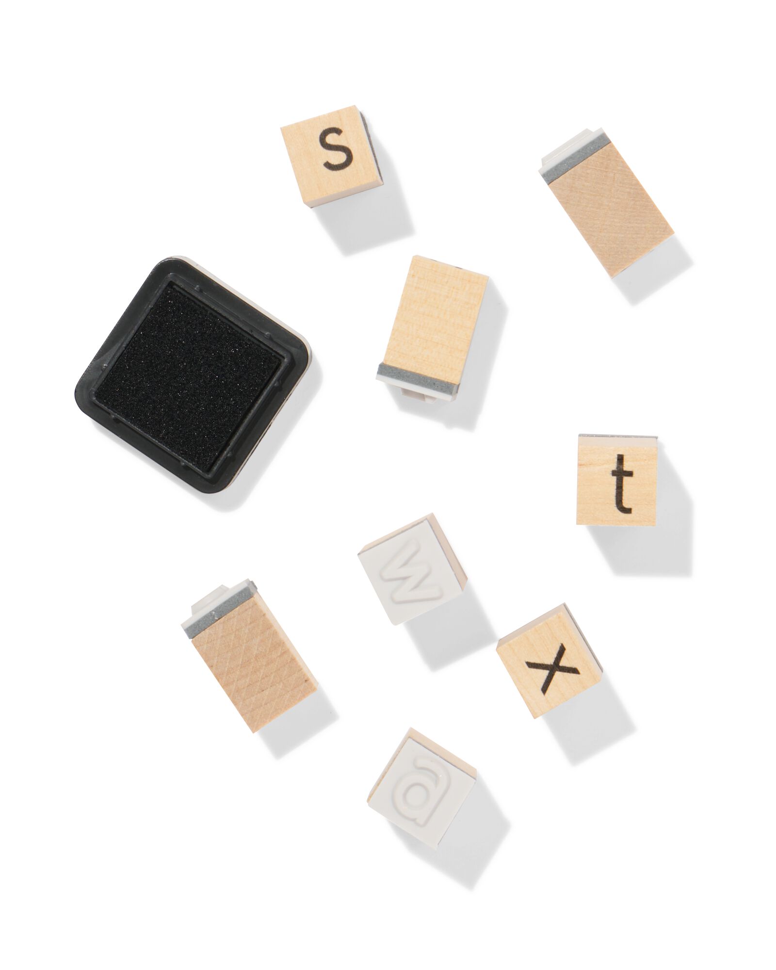 jeu de tampons alphabet avec encreur en bois - 14803955 - HEMA