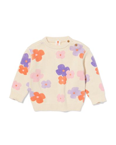 pull b&eacute;b&eacute; fleurs &eacute;cru &eacute;cru - 33023770ECRU - HEMA