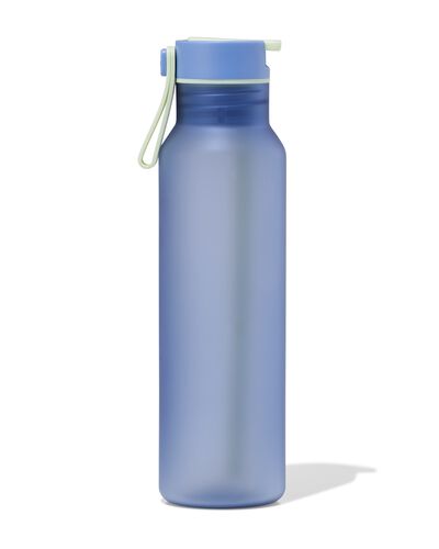 waterfles met rietje 600ml blauw - 80650232 - HEMA