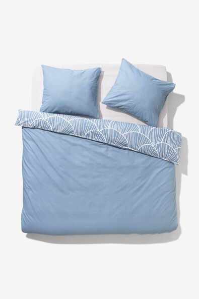 Bettwäsche, Soft Cotton, 240 x 200/220 cm, Pilze, blau - 5790193 - HEMA