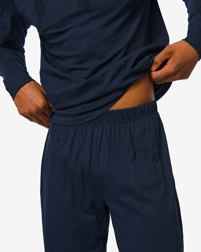 heren pyjama donkerblauw donkerblauw - 1000030666 - HEMA