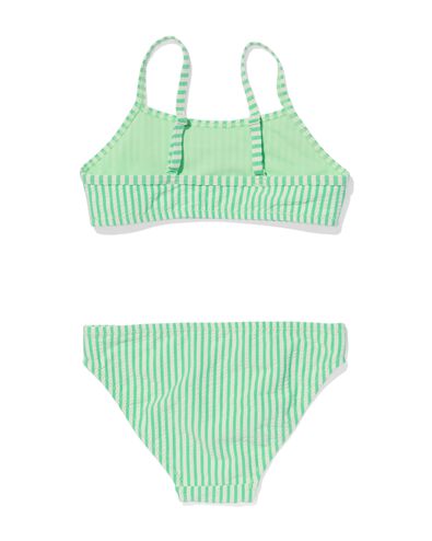 kinder bikini met strepen groen 122/128 - 22209613 - HEMA