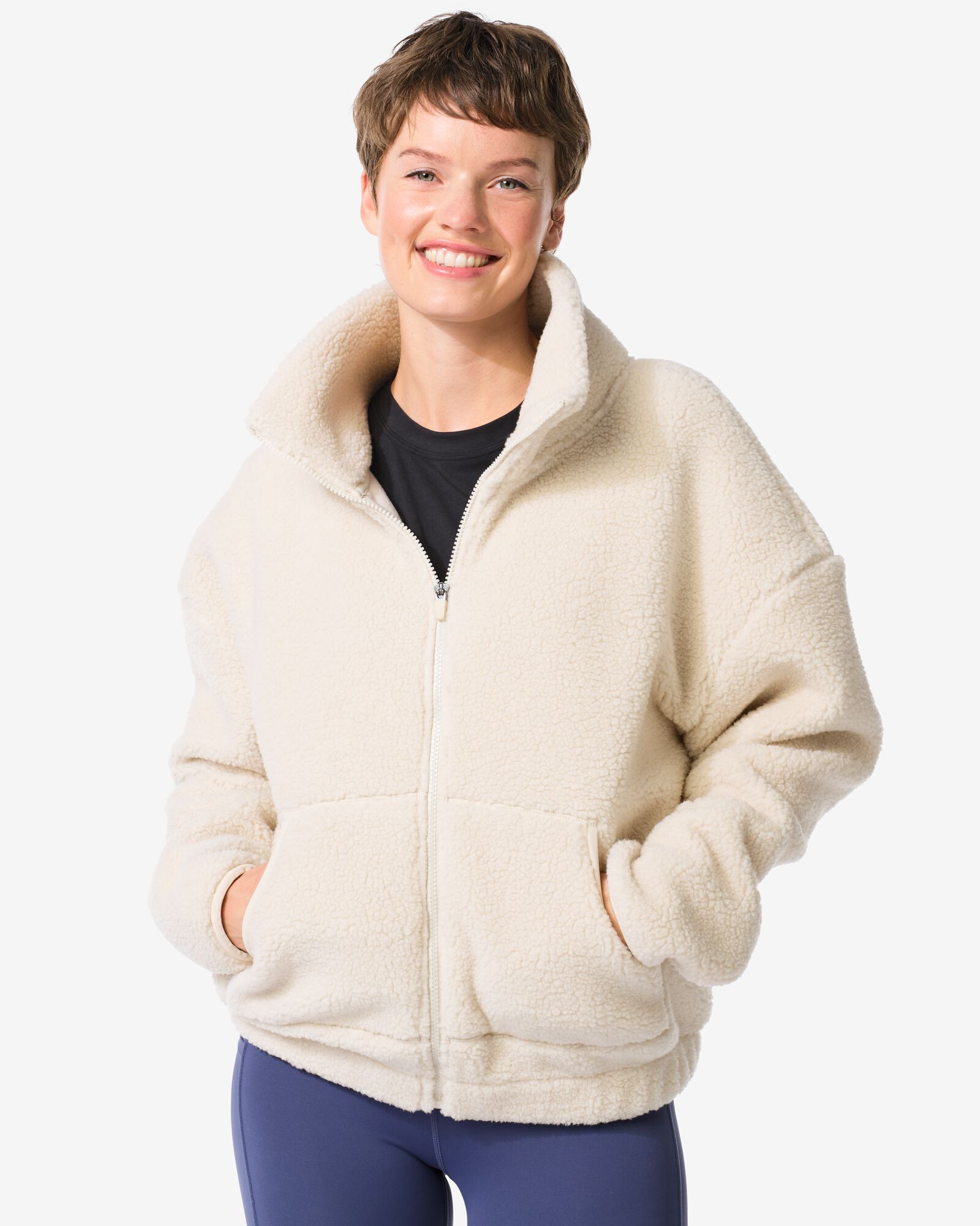 Damen-Sherpa-Jacke cremefarben cremefarben - 36000194CREAM - HEMA