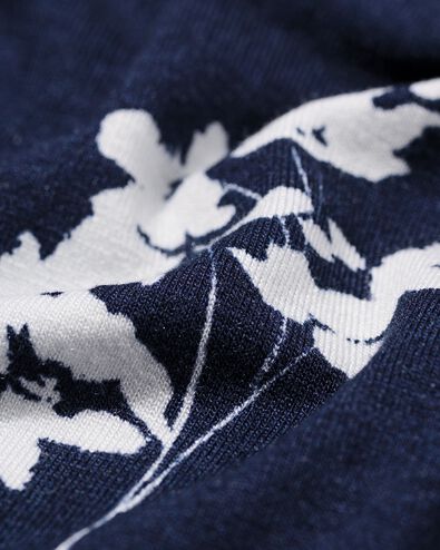 dames T-shirt Amelie jersey bloemen donkerblauw donkerblauw - 36304160DARKBLUE - HEMA