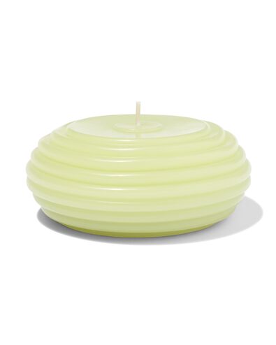 bougie &agrave; forme ⌀ 10 x 4,5 cm nervur&eacute;e vert clair - 13506169 - HEMA