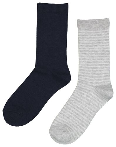 2 paires de chaussettes femme avec bambou bleu - 1000023761 - HEMA