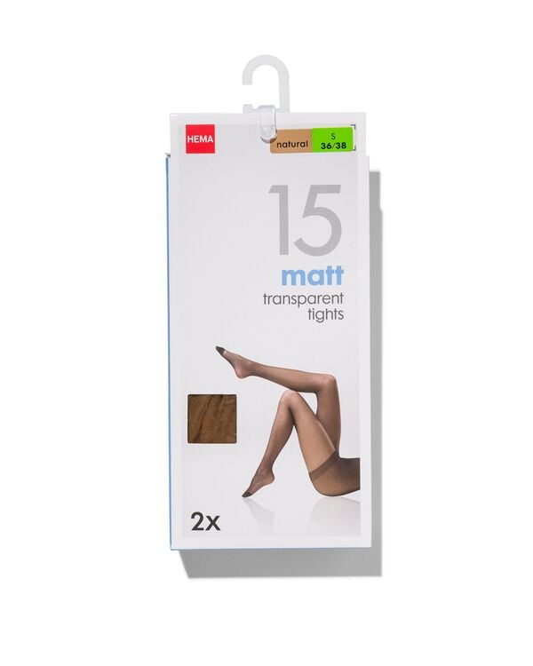 2 collants mats 15 deniers naturel naturel - 1000000747 - HEMA