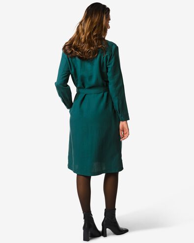 damesjurk Inez blousejurk donkergroen donkergroen - 36207350DARKGREEN - HEMA