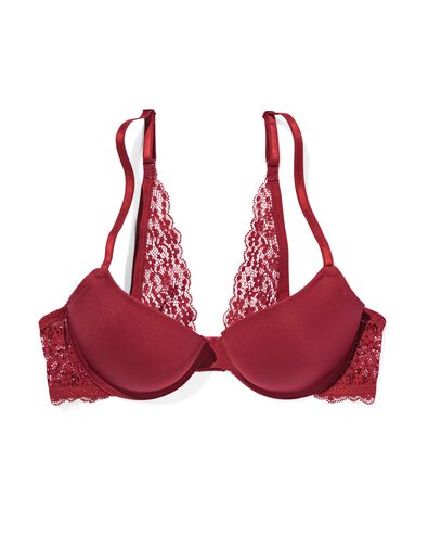 voorgevormde push-up beugel bh donkerrood - 21810160DARKRED - HEMA