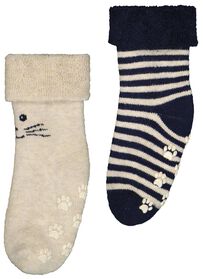 2 Paar Baby-Socken mit Baumwolle beige beige - 1000028753 - HEMA