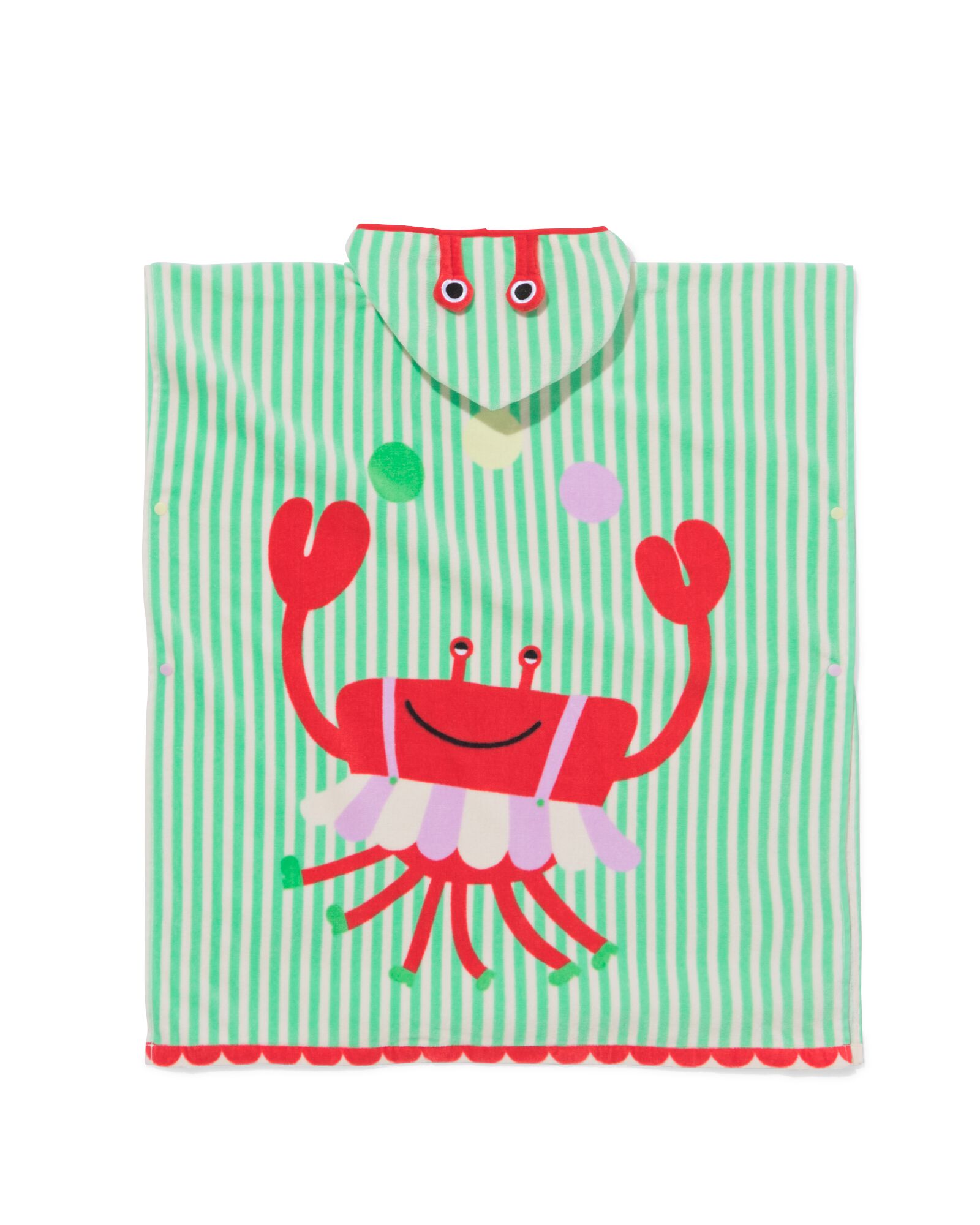 kinderponcho 68x78cm krab strepen - 5200216 - HEMA
