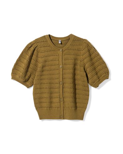 damesvest Fina fijngebreid groen groen - 36207730GREEN - HEMA