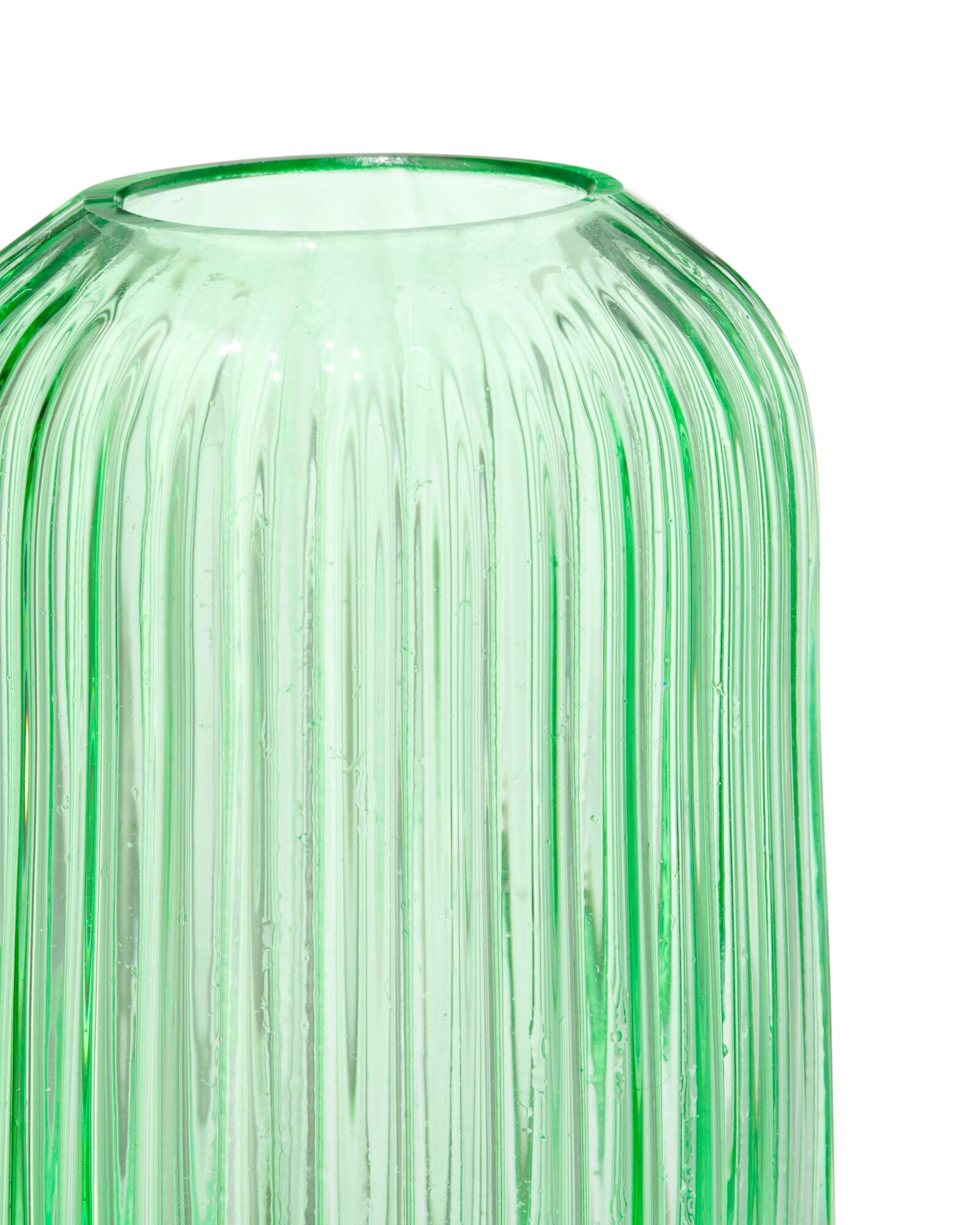 Vase f&uuml;r Duftst&auml;bchen, ⌀ 5,5 x 11 cm, Glas, gerippt, gr&uuml;n - 13507530 - HEMA