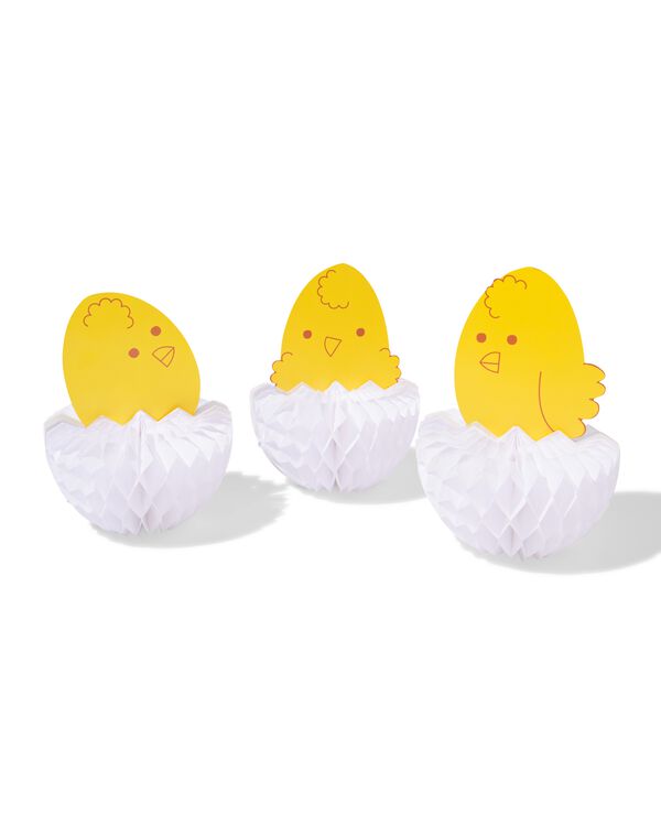 tafeldecoratie kuikens honingraat 24x17.5cm - 3 stuks - 25800096 - HEMA