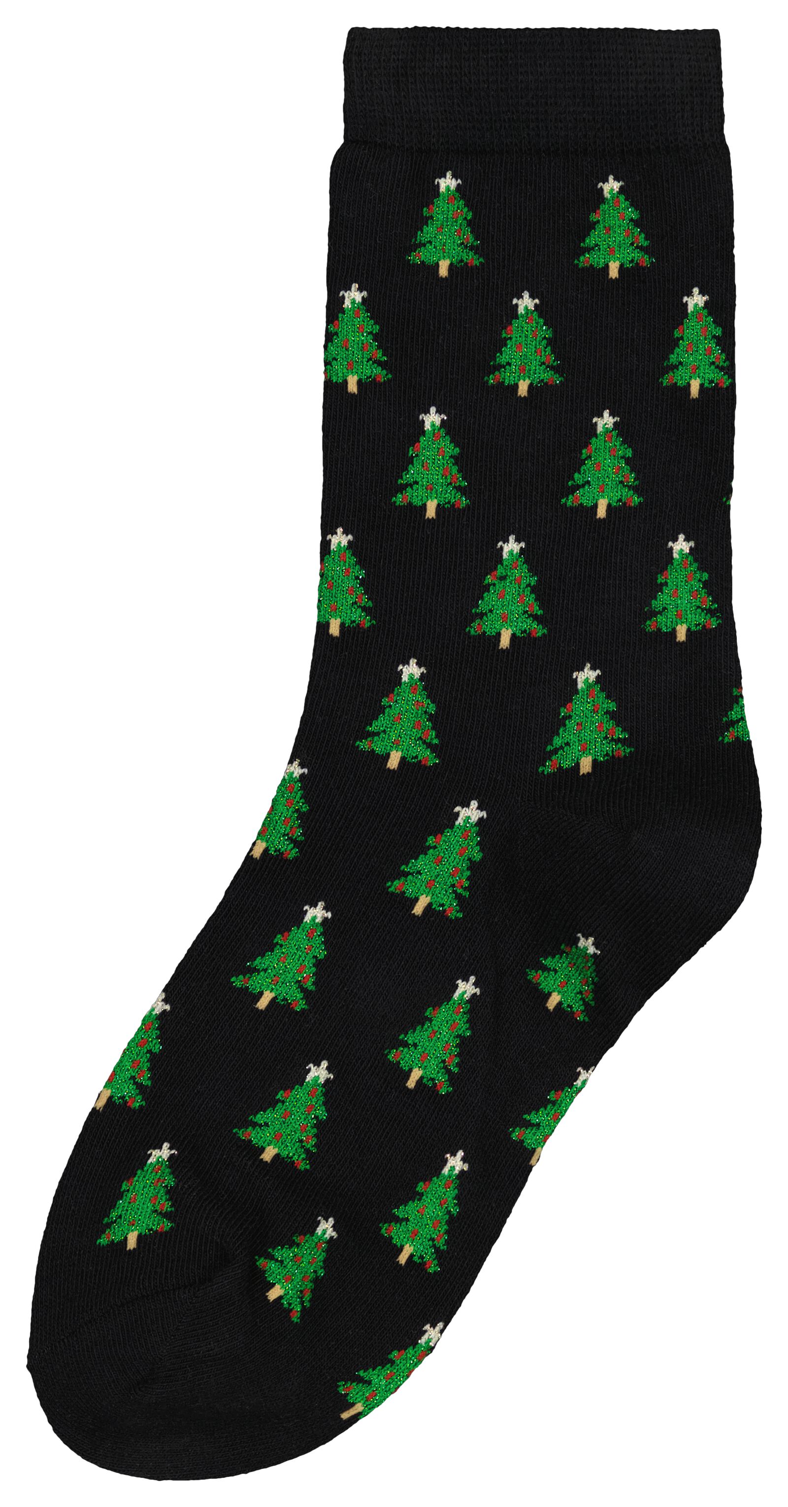 Damen-Socken, Weihnachtsbäume schwarz - 1000025995 - HEMA